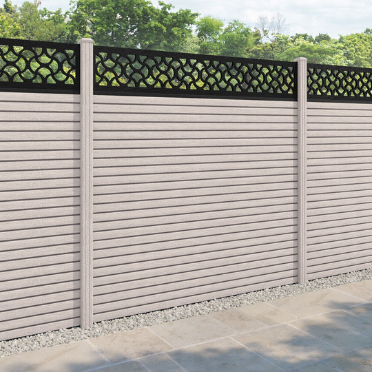 Hudson Vida Fence Panel - Mid Stone - with our composite posts