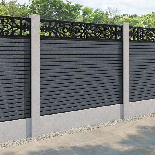 Hudson Windsor Fence Panel - Anthracite - for existing concrete posts