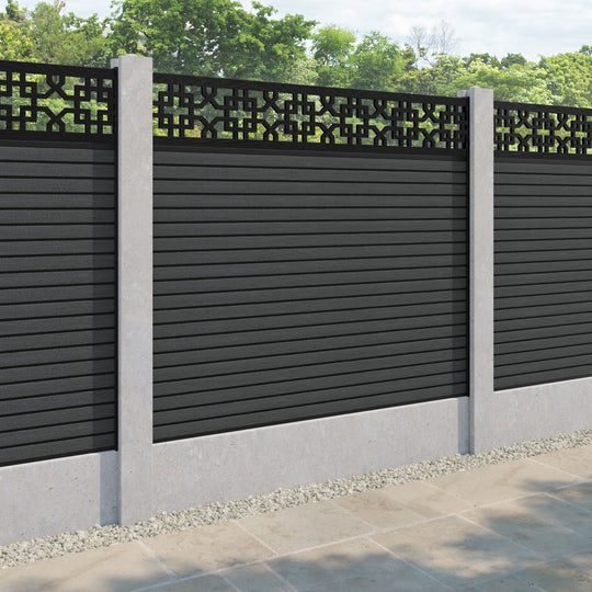 Hudson Zaria Fence Panel - Dark Grey - for existing concrete posts