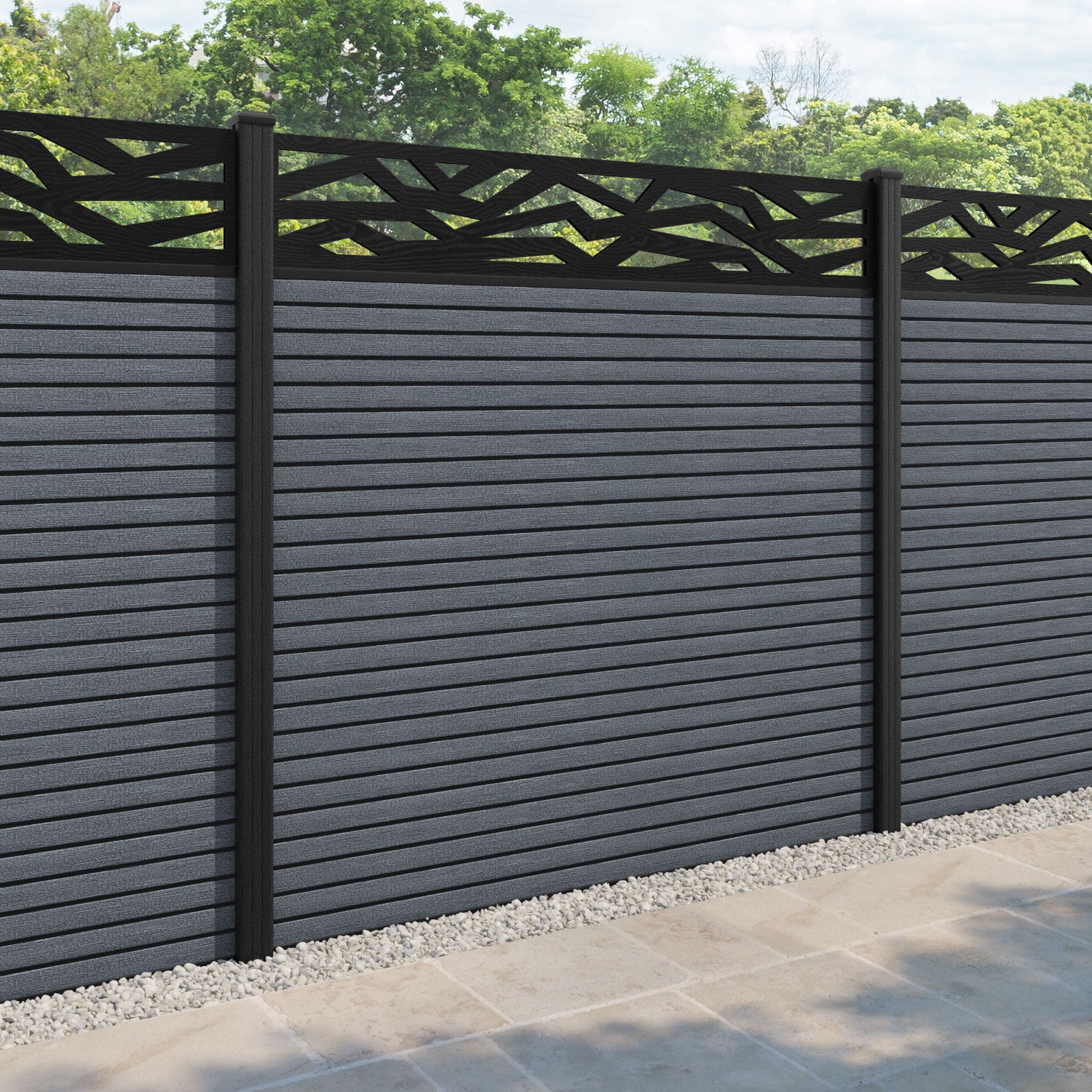 Hudson Zenith Fence Panel - Anthracite - with our composite posts