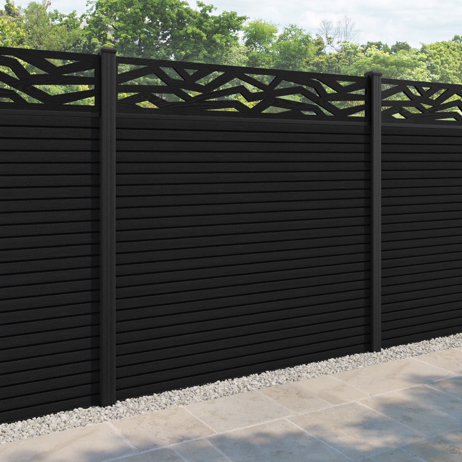 Hudson Zenith Fence Panel - Black - with our composite posts