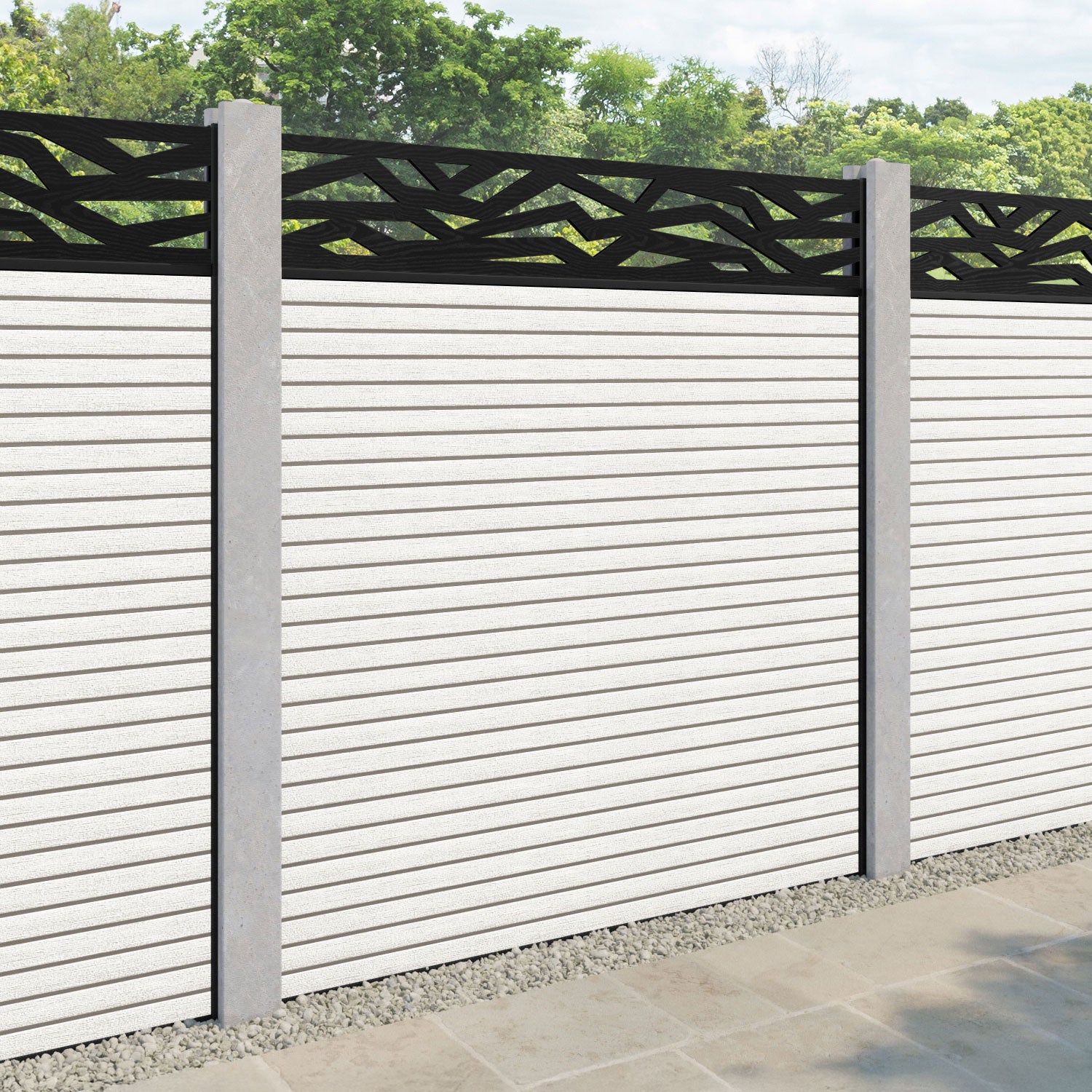 Hudson Zenith Fence Panel - Light Stone - for existing concrete posts