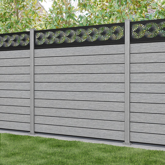 Fusion Laurel Fence Panel - Light Grey - with our composite posts