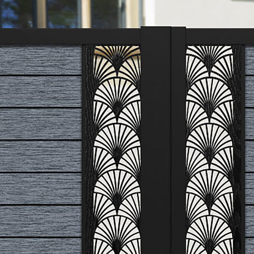 Fusion Laurel Curved Top Driveway Gate - Anthracite - Middle & End Screen