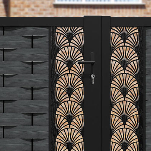 Ripple Laurel Straight Top Driveway Gate - Dark Grey - Middle Screen