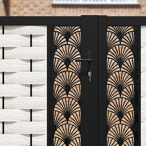 Ripple Laurel Straight Top Driveway Gate - Light Stone - Middle Screen