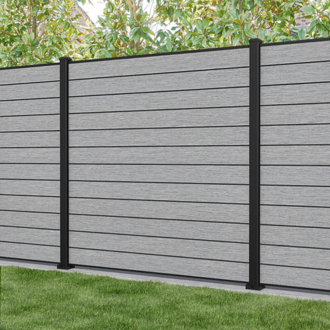 Fusion Fence Panel - Light Grey - with our aluminium posts