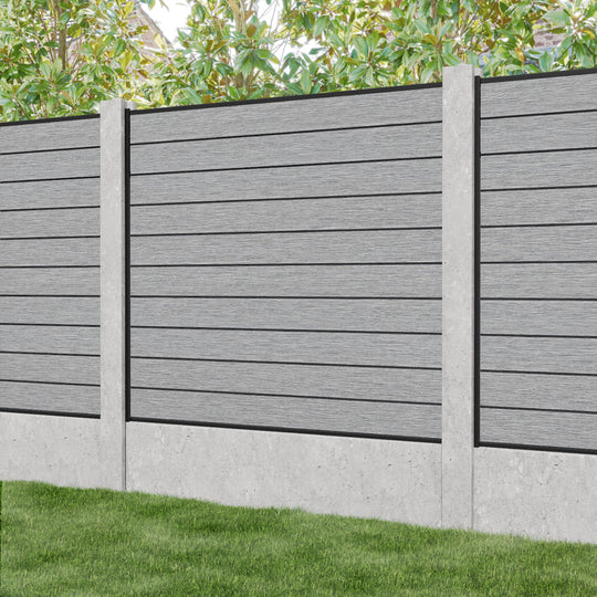 Fusion Fence Panel - Light Grey - for existing concrete posts