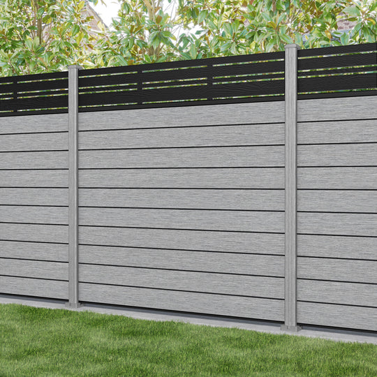 Fusion Linea Fence Panel - Light Grey - with our composite posts