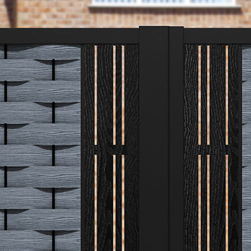 Ripple Linea Straight Top Driveway Gate - Anthracite - Middle Screen
