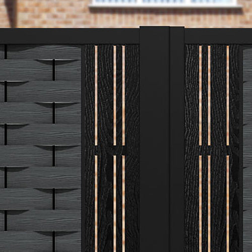 Ripple Linea Straight Top Driveway Gate - Dark Grey - Middle Screen