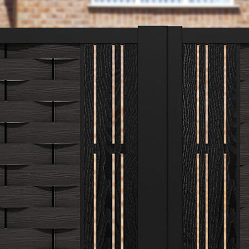 Ripple Linea Straight Top Driveway Gate - Dark Oak - Middle Screen