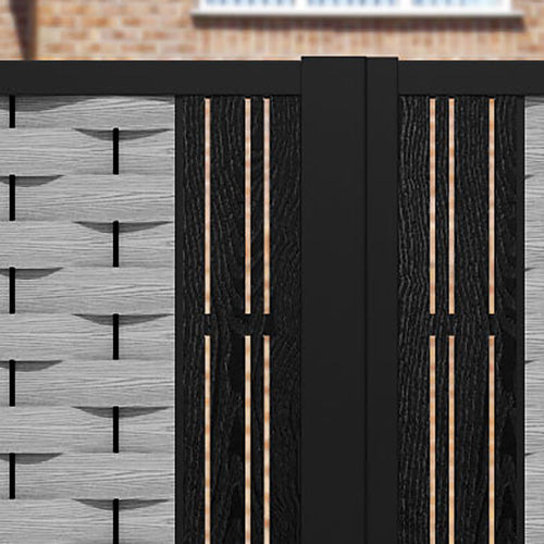 Ripple Linea Straight Top Driveway Gate - Light Grey - Middle Screen