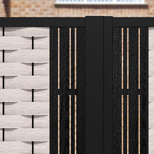 Ripple Linea Straight Top Driveway Gate - Mid Stone - Middle Screen