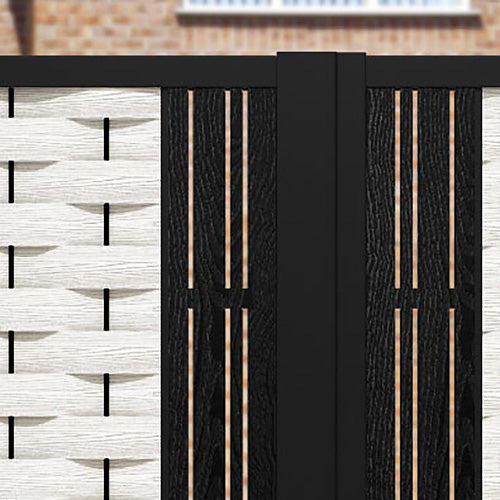 Ripple Linea Straight Top Driveway Gate - Light Stone - Middle & End Screen