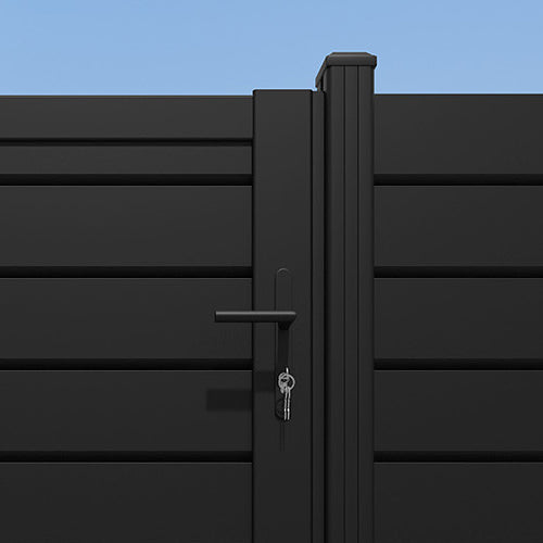Louvre Aluminium Pedestrian Gate - Black
