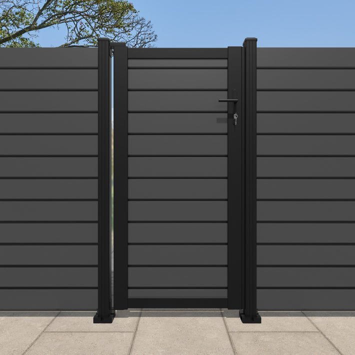 Louvre Aluminium Pedestrian Gate - Grey
