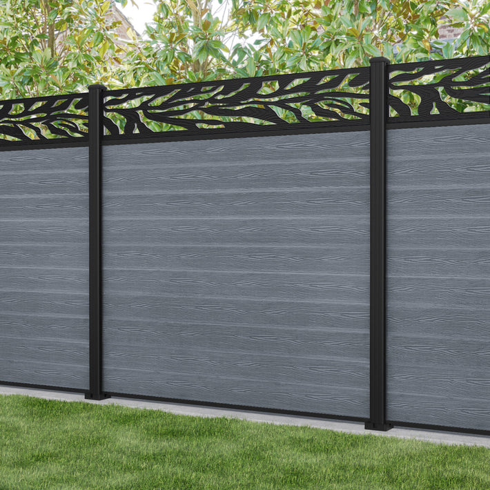 Classic Malawi Fence Panel - Anthracite - with our aluminium posts