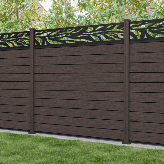 Fusion Malawi Fence Panel - Mid Brown - with our composite posts