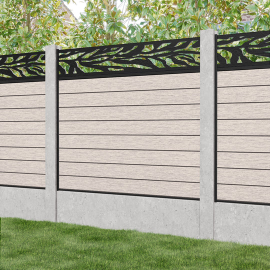 Fusion Malawi Fence Panel - Mid Stone - for existing concrete posts