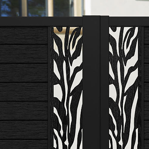 Fusion Malawi Straight Top Driveway Gate - Black - Middle & End Screen
