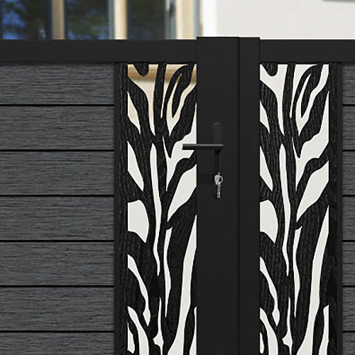 Fusion Malawi Straight Top Driveway Gate - Dark Grey - Middle & End Screen