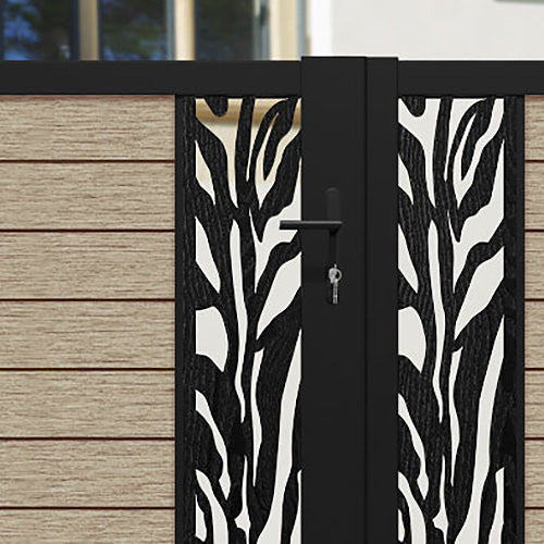 Fusion Malawi Straight Top Driveway Gate - Light Oak - Middle & End Screen