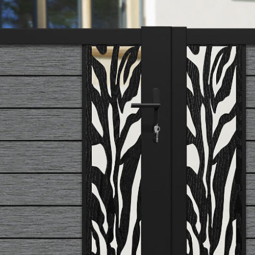 Fusion Malawi Straight Top Driveway Gate - Mid Grey - Middle & End Screen