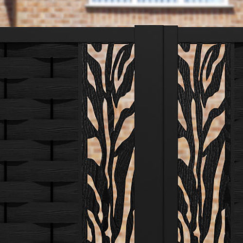 Ripple Malawi Straight Top Driveway Gate - Black - Middle Screen