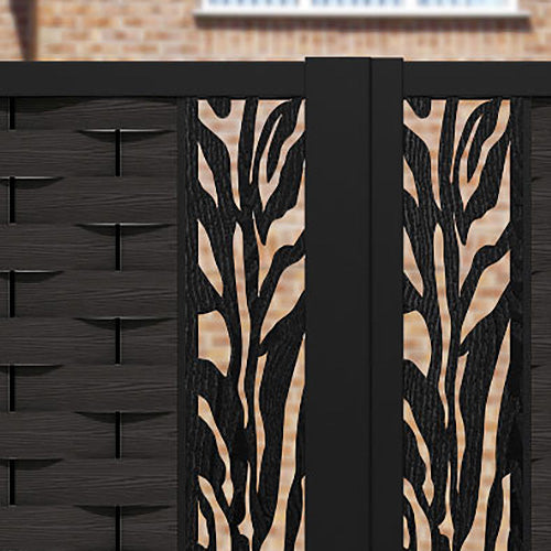 Ripple Malawi Straight Top Driveway Gate - Dark Oak - Middle Screen