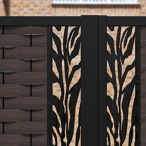 Ripple Malawi Straight Top Driveway Gate - Mid Brown - Middle Screen