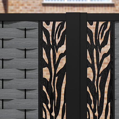 Ripple Malawi Straight Top Driveway Gate - Mid Grey - Middle & End Screen