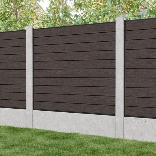 Fusion Fence Panel - Mid Brown - for existing concrete posts
