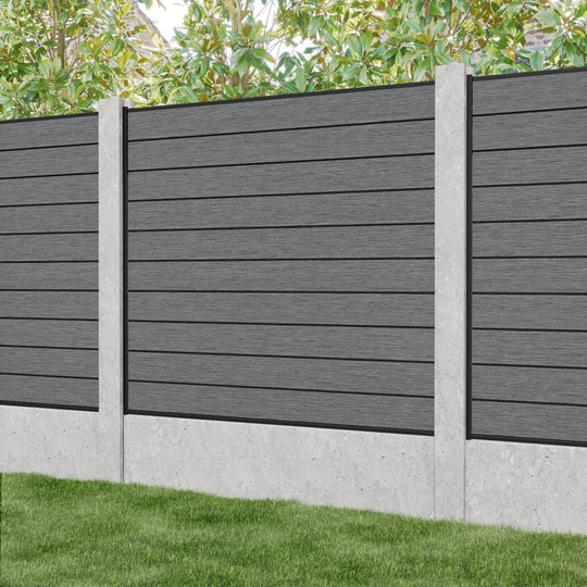 Fusion Fence Panel - Mid Grey - for existing concrete posts