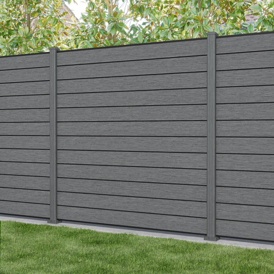 Fusion Fence Panel - Mid Grey - with our composite posts