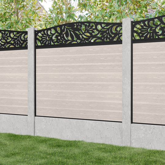 Classic Heritage Curved Top Fence Panel - Mid Stone - for existing concrete posts