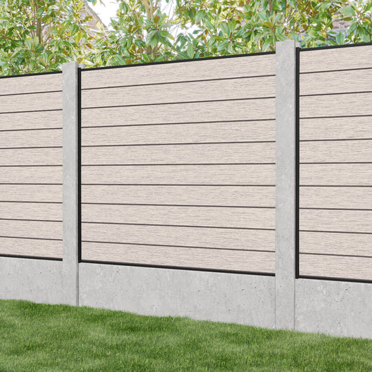 Fusion Fence Panel - Mid Stone - for existing concrete posts