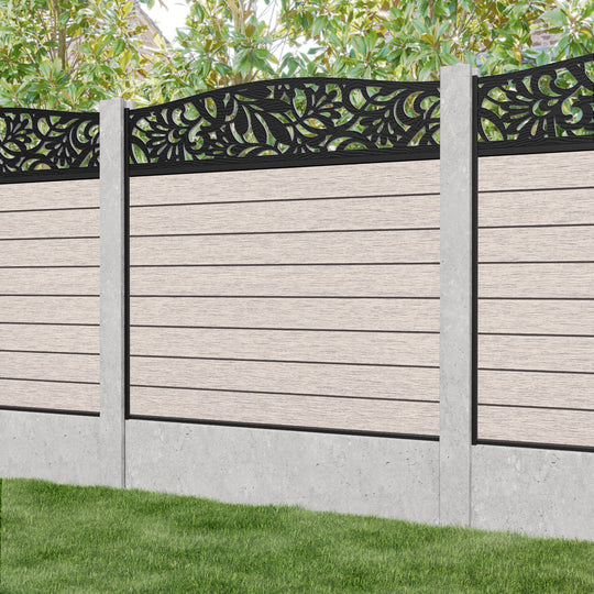 Fusion Heritage Curved Top Fence Panel - Mid Stone - for existing concrete posts