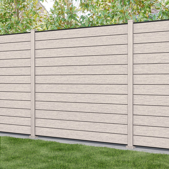Fusion Fence Panel - Mid Stone - with our composite posts