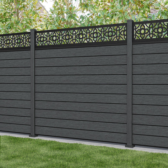 Fusion Nabila Fence Panel - Dark Grey - with our composite posts