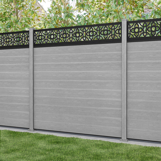 Classic Nabila Fence Panel - Light Grey - with our composite posts