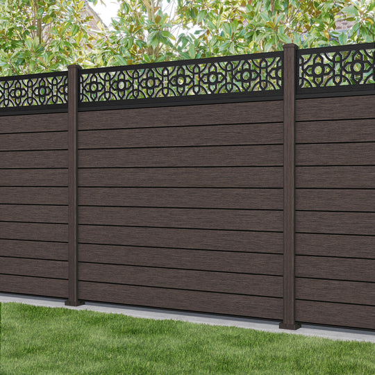 Fusion Nabila Fence Panel - Mid Brown - with our composite posts