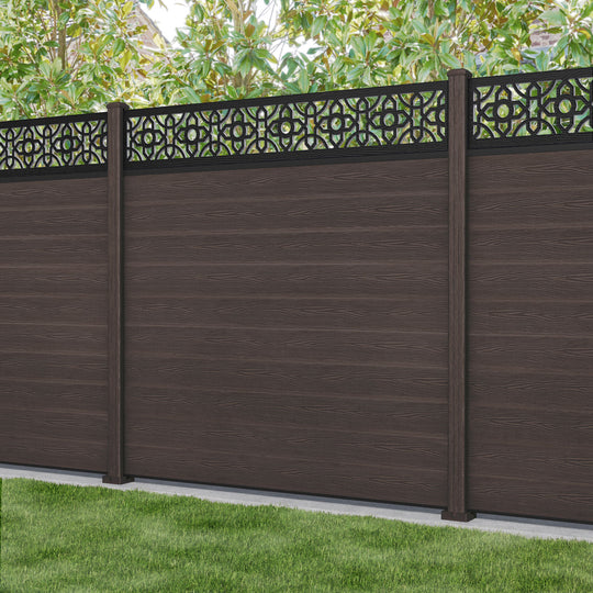 Classic Nabila Fence Panel - Mid Brown - with our composite posts