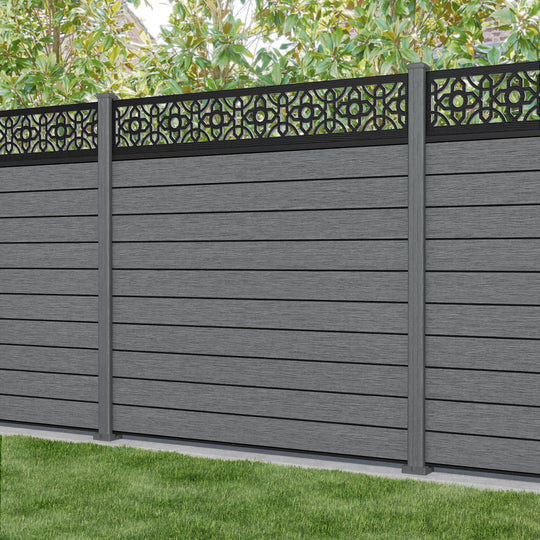 Fusion Nabila Fence Panel - Mid Grey - with our composite posts