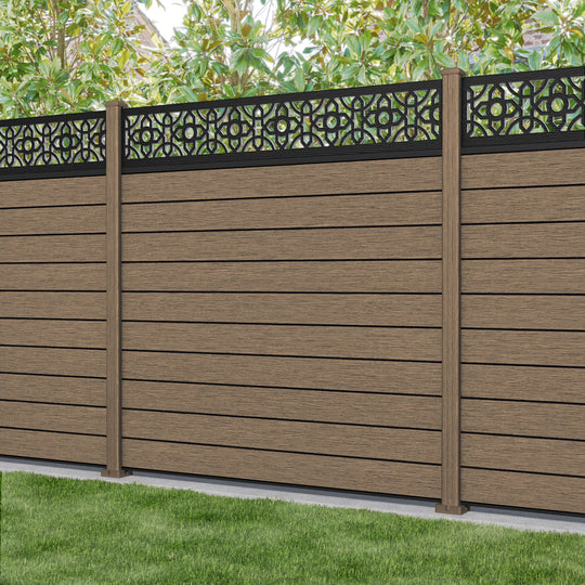 Fusion Nabila Fence Panel - Teak - with our composite posts