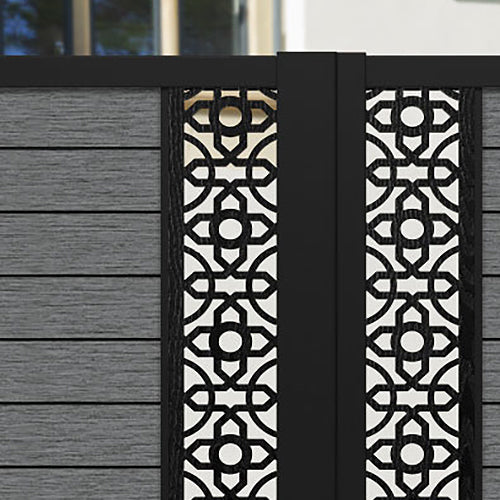 Fusion Nabila Straight Top Driveway Gate - Mid Grey - Middle & End Screen