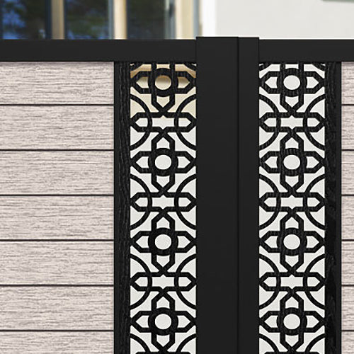 Fusion Nabila Straight Top Driveway Gate - Mid Stone - Middle & End Screen