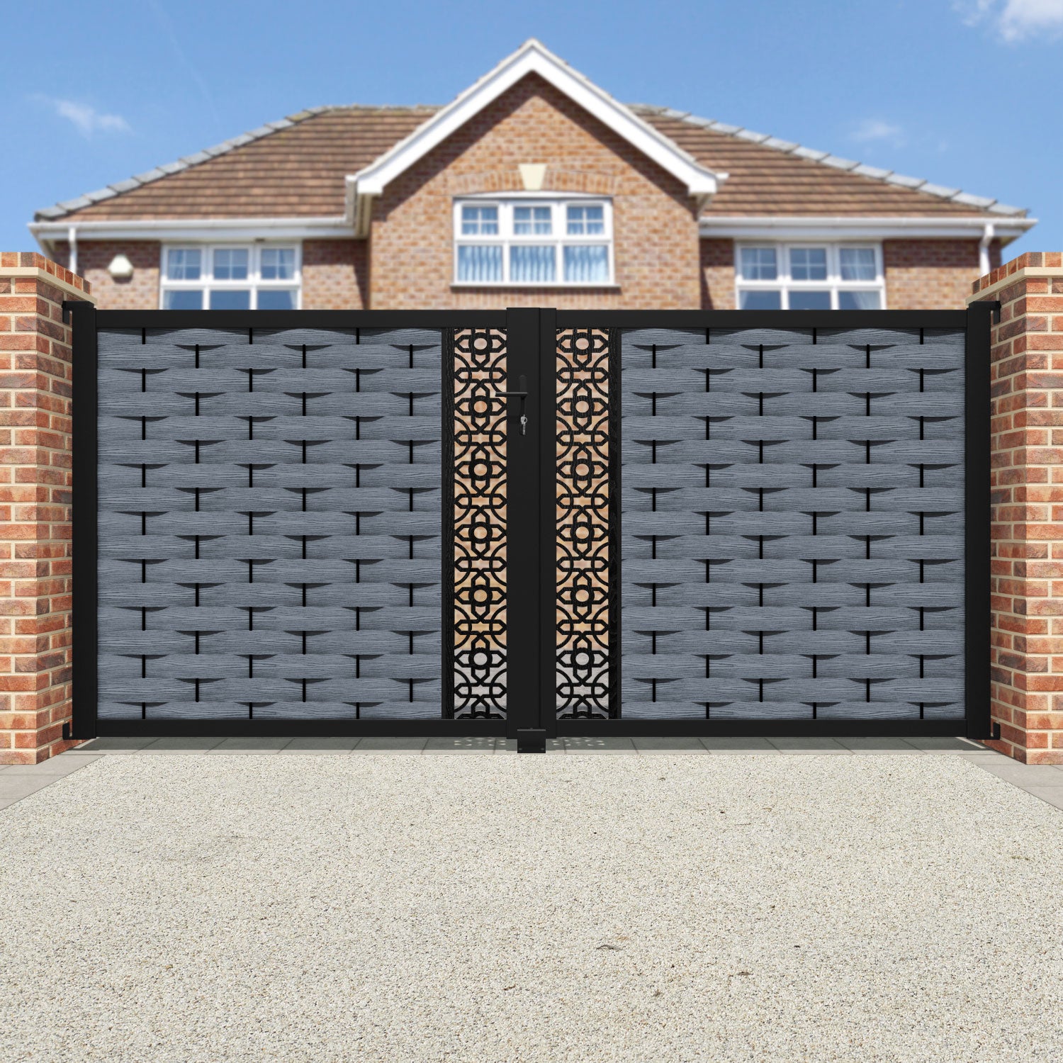 Ripple Nabila Straight Top Driveway Gate - Anthracite - Middle Screen