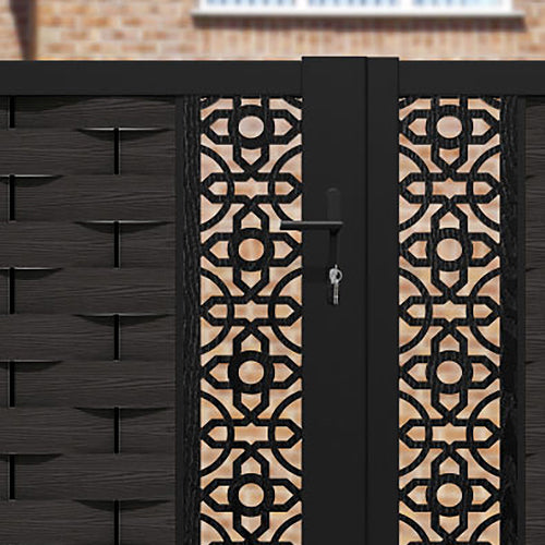 Ripple Nabila Straight Top Driveway Gate - Dark Oak - Middle Screen