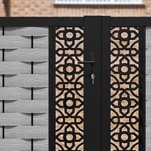 Ripple Nabila Straight Top Driveway Gate - Light Grey - Middle & End Screen